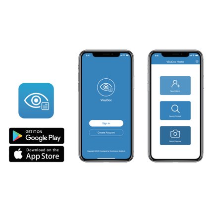 QuickVue adapteris telefonui – testų rezultatų peržiūrai ir dokumentavimui